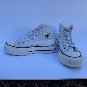 Converse White High-Top Platform Sneakers